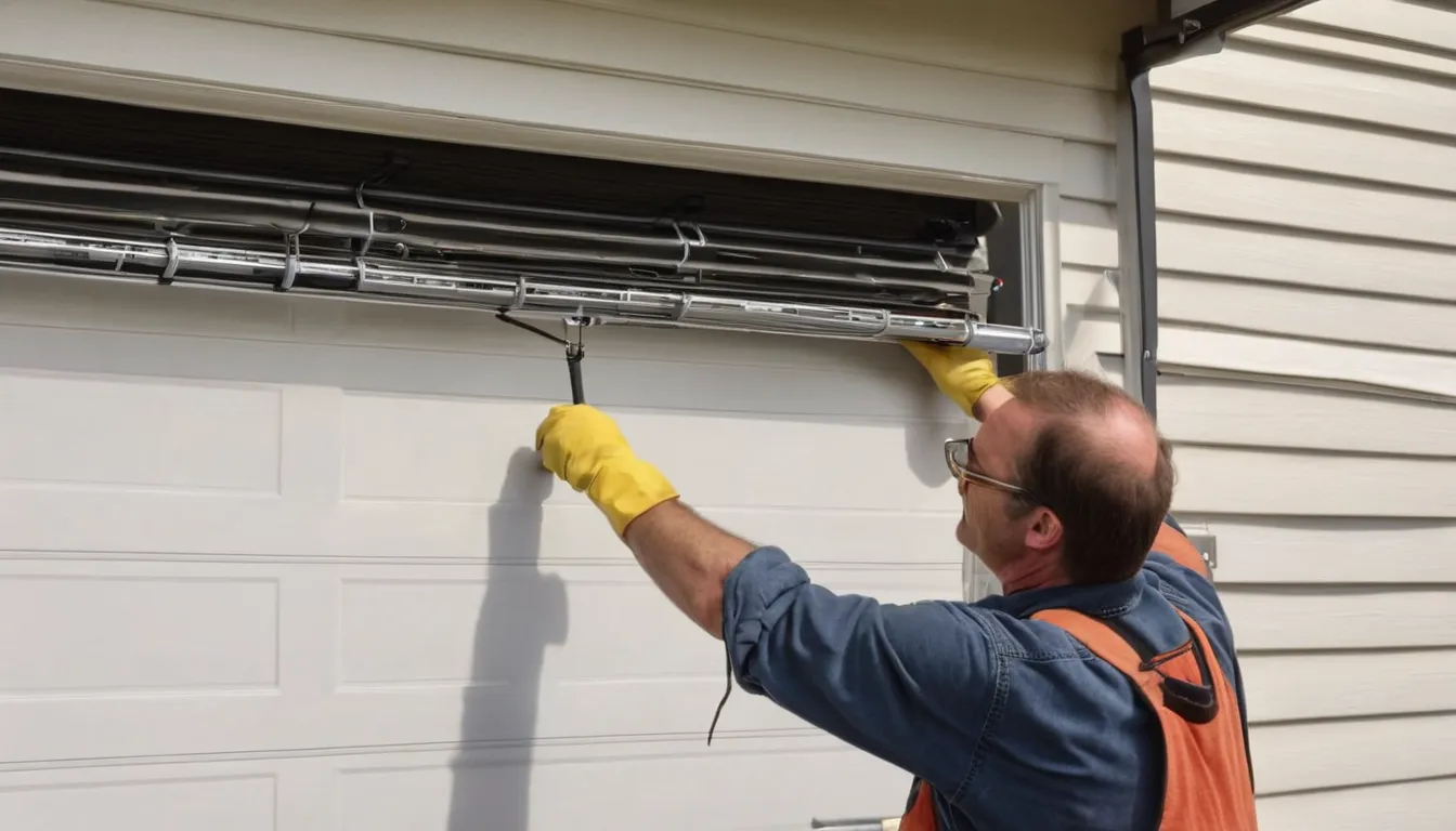 Provider replacing a torsion spring above a garage door in a the The Village of Indian Hill area home